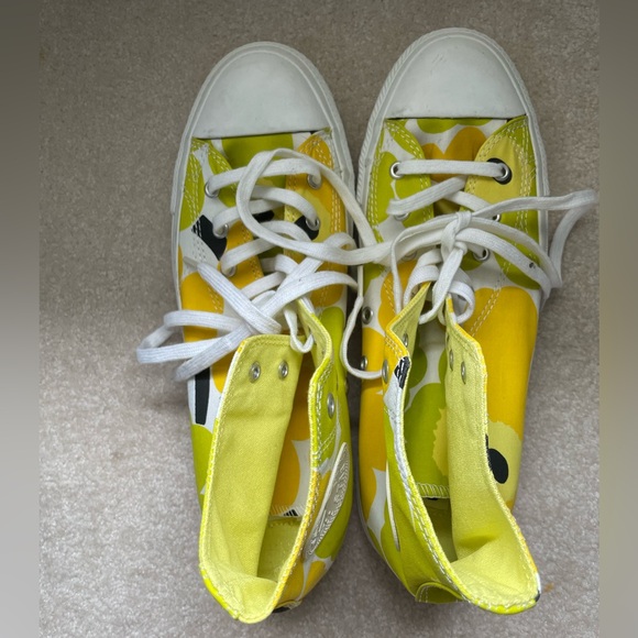 Converse Chucks US 9 Eu 40 UK 7 Green Yellow Limited Edition Marimekko Floral - Picture 3 of 8